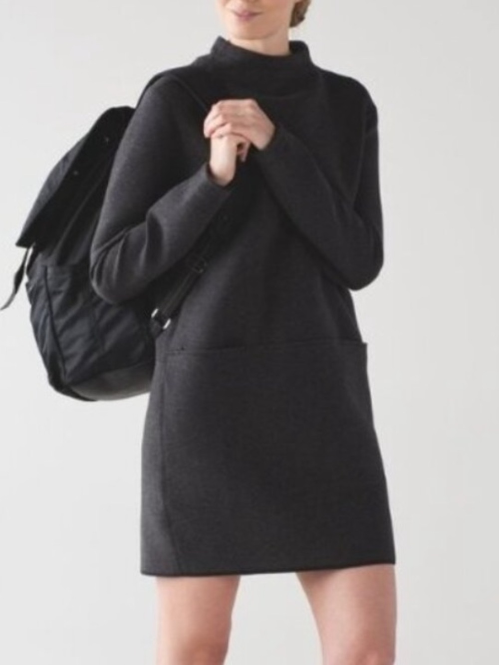 lululemon City Bound Charcoal Long-Sleeve Mini Shift Dress